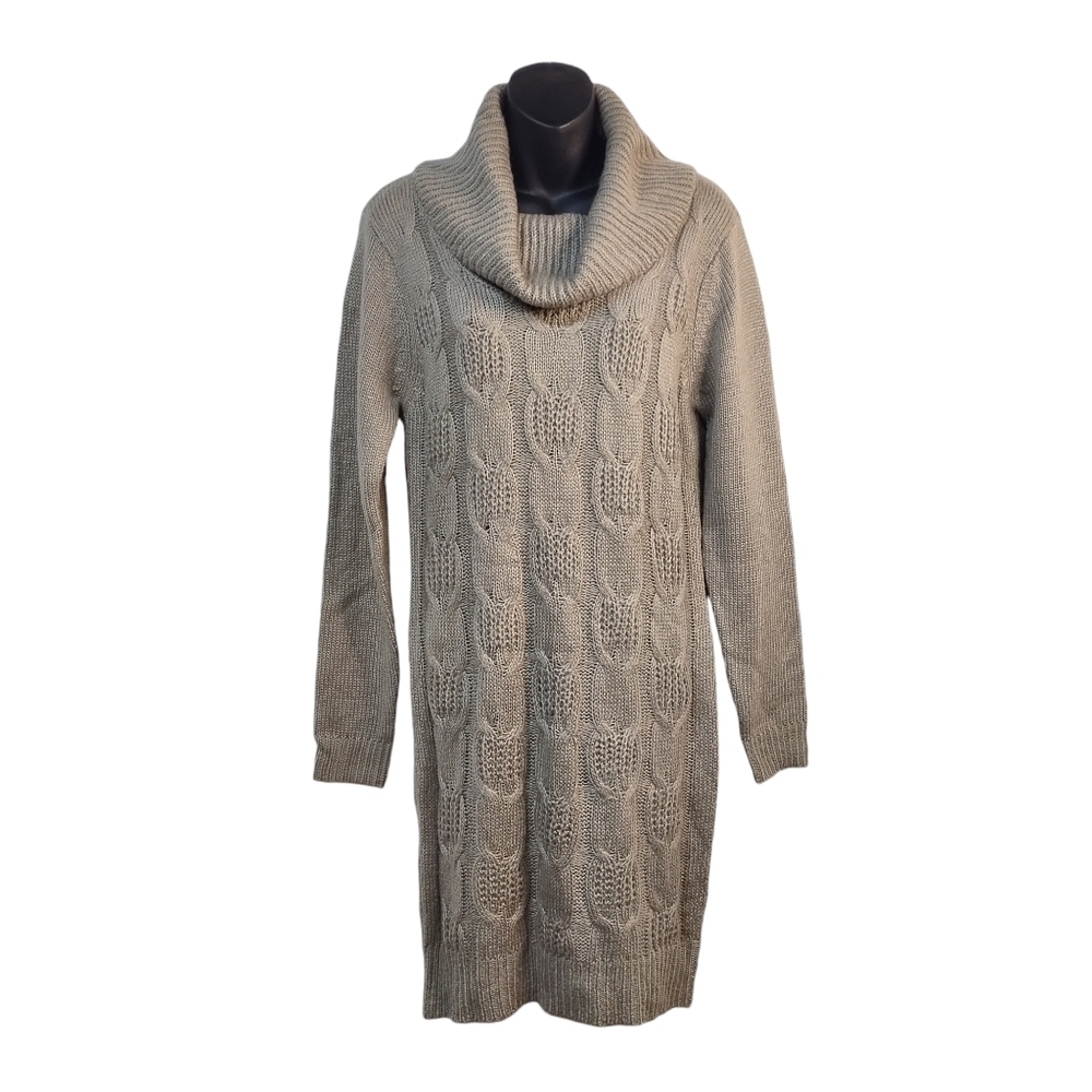 Seared Threads Women's Gray Cowl Neck Sweater Dress Size OS NWOT